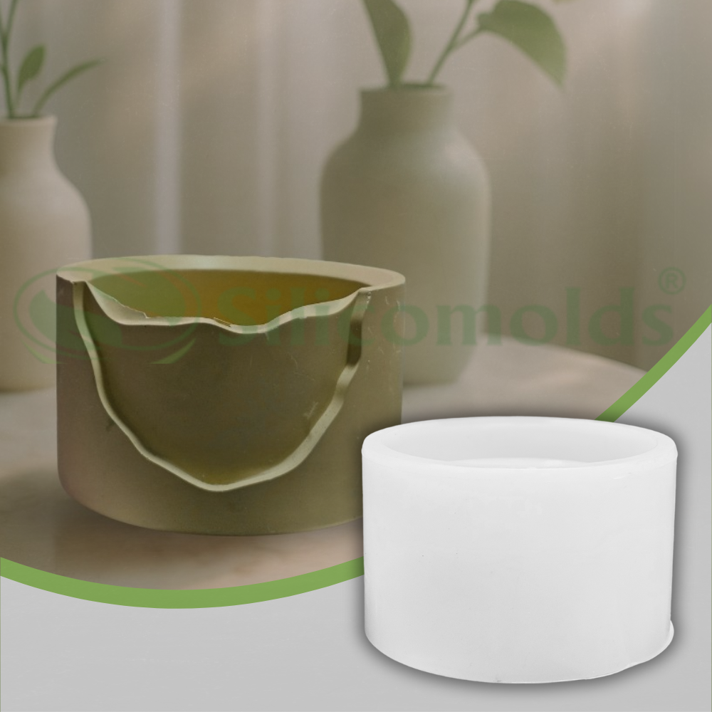 SILICOMOLDS - 4" W X 2.75 " L Round Uneven Planter Mold URP 327PM